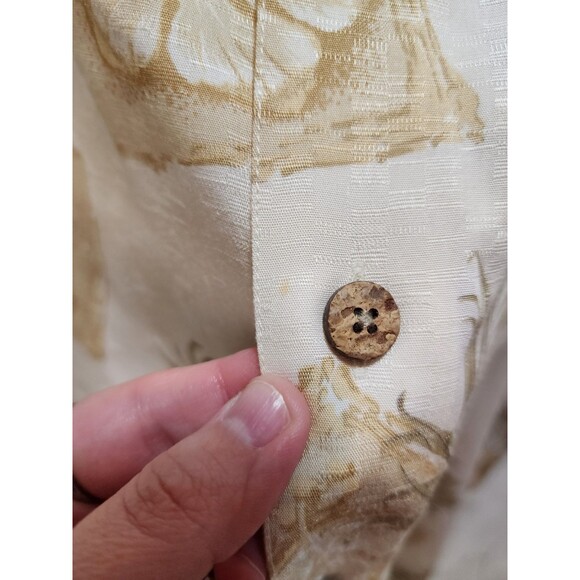 CARIBBEAN MENS XL MENS BUTTON UP SHIRT FLORAL VINTAGE Y2K TROPICAL VACATION SOFT - Picture 10 of 16